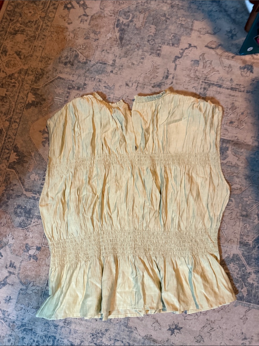 H&M Light Yellow Smocked Peplum Camisole